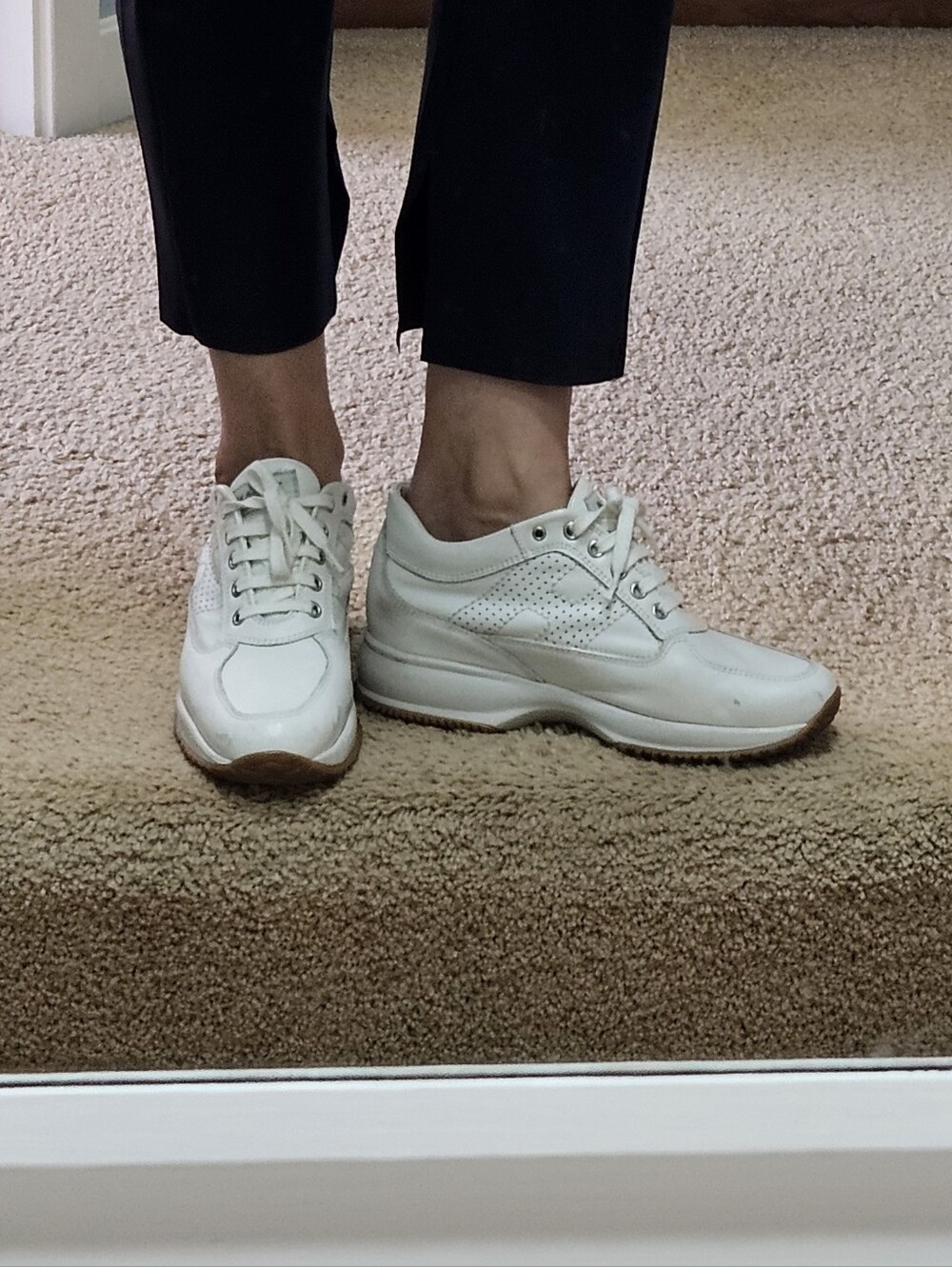 Hogan Women's Classic White Leather Sneakers Size IT 38